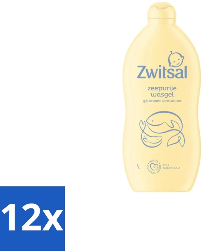 12 x Zwitsal Wasgel 700 ml - Baby Wasgel - Zeepvrije Wasgel - Babyhuid Verzorging - Calendula Wasgel - Anti-prik Wasgel by Zwitsal – product photo