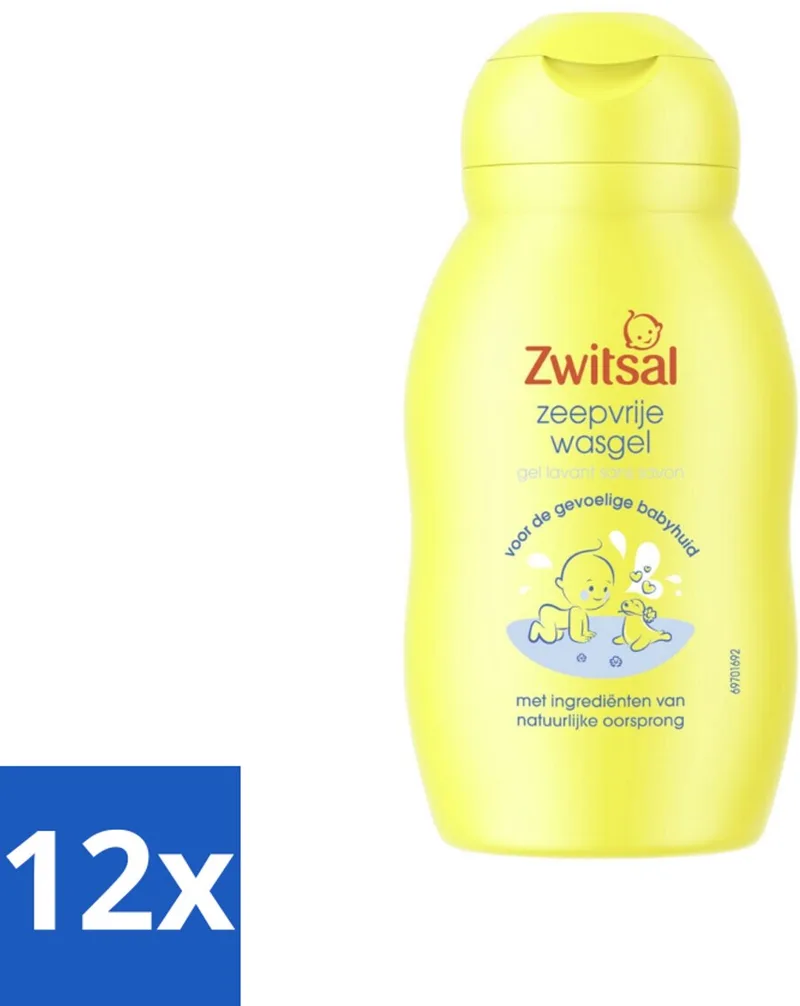 12 x Zwitsal - Wasgel Mini - Zeepvrij & Mild - 75 ml - Reisformaat - Babywasgel - Babybad - Zachte Babywas - Hypoallergeen Babyproduct - Zeepvrije Babywas by Zwitsal – product photo
