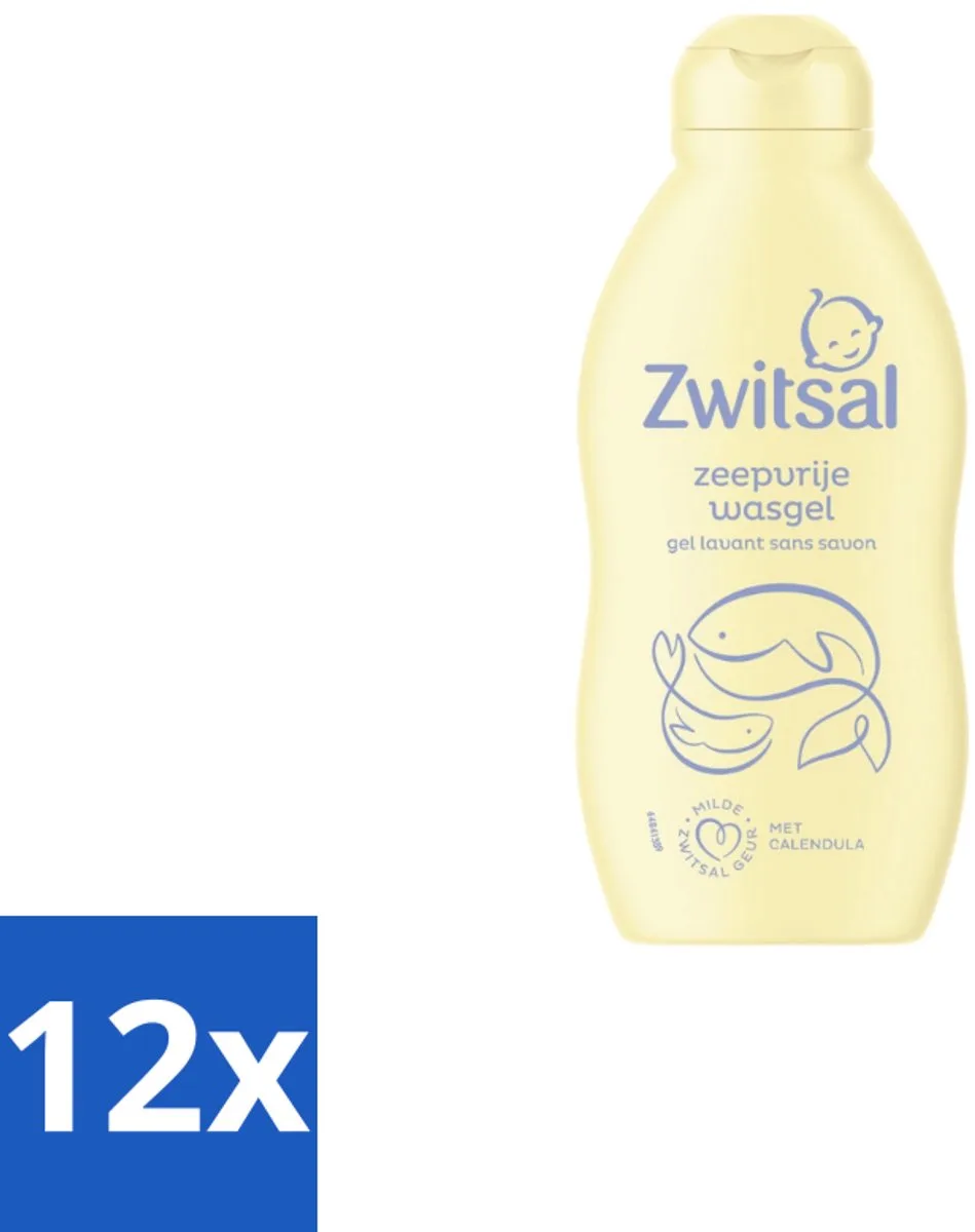 12 x Zwitsal Zeepvrije Wasgel 200 ml - Babywasgel - Zeepvrije Wasgel - Babyhuid - Wasgel Voor Baby - Anti-prik Wasgel van Zwitsal – productfoto