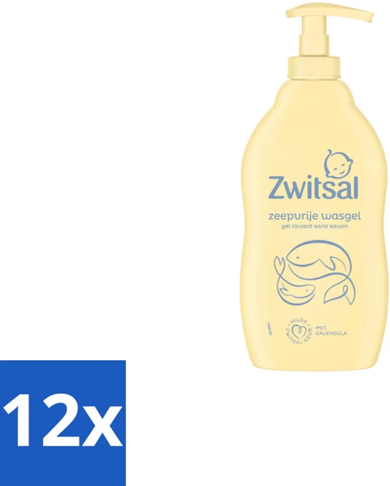 12 x Zwitsal Zeepvrije Wasgel 400 ml - Babywasgel - Zeepvrije Wasgel - Babyhuid Verzorging - Milde Wasgel - Glycerine Wasgel by Zwitsal – product photo