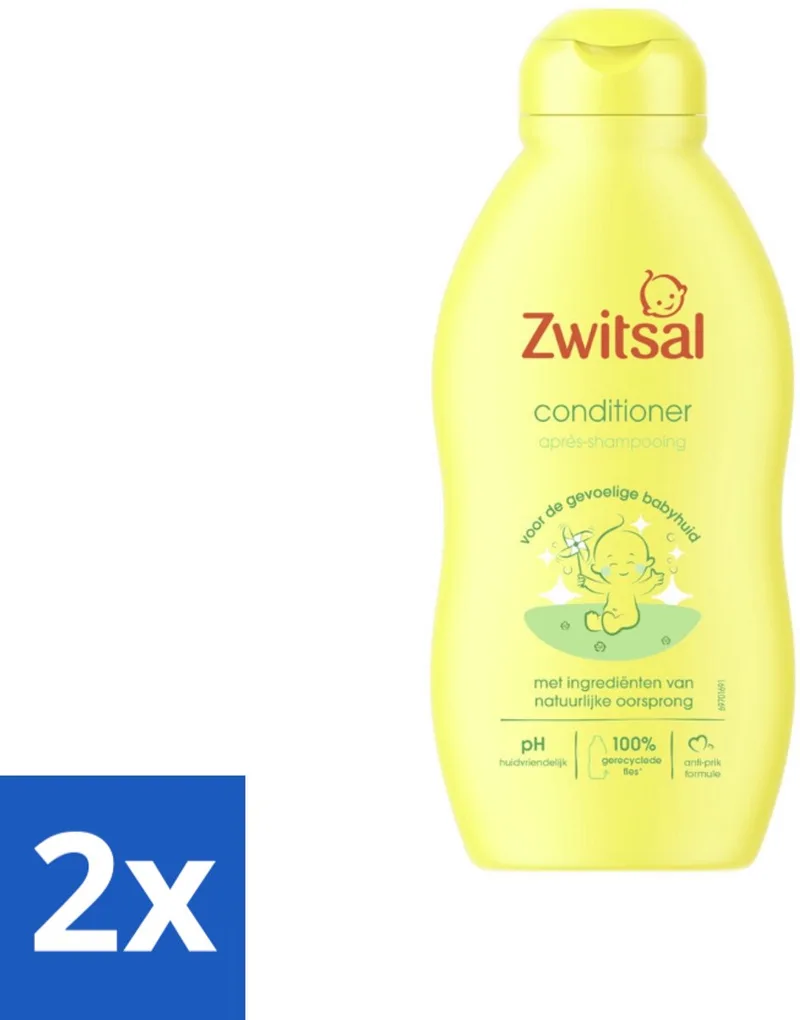 2 x Zwitsal - Baby Conditioner - Zachte Verzorging - 200 ml - Baby Conditioner - Zachte Verzorging - Baby Haar - Baby Shampoo - Kinderhaar by Zwitsal – product photo