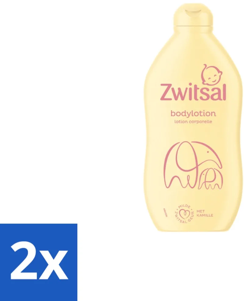 2 x Zwitsal – Bodylotion – Verzorgend – 400 ml - Babyhuid Verzorging - Kinderhuid Verzorging - Gevoelige Huid - Droge Huid - Bodylotion de Zwitsal – photo produit