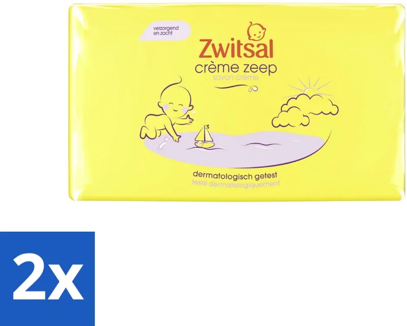 2 x Zwitsal - Crèmezeep - Voedend & Mild - 4 x 90 g - Baby Zeep - Baby Bad - Zachte Babyhuid - Crème Zeep - Baby Handcrème by Zwitsal – product photo