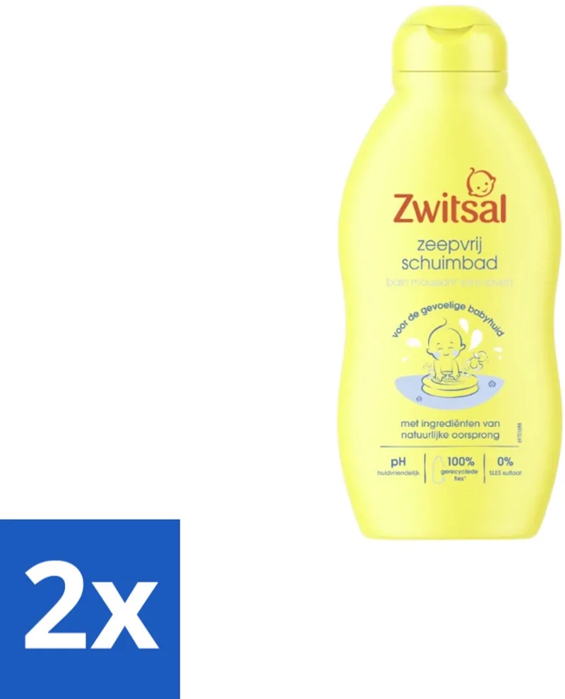 2 x Zwitsal – Schuimbad – Zeepvrij – 200 ml - Babybad - Zeepvrij Schuimbad - Babyhuid Verzorging - Zachte Bad - Huidbescherming de Zwitsal – photo produit