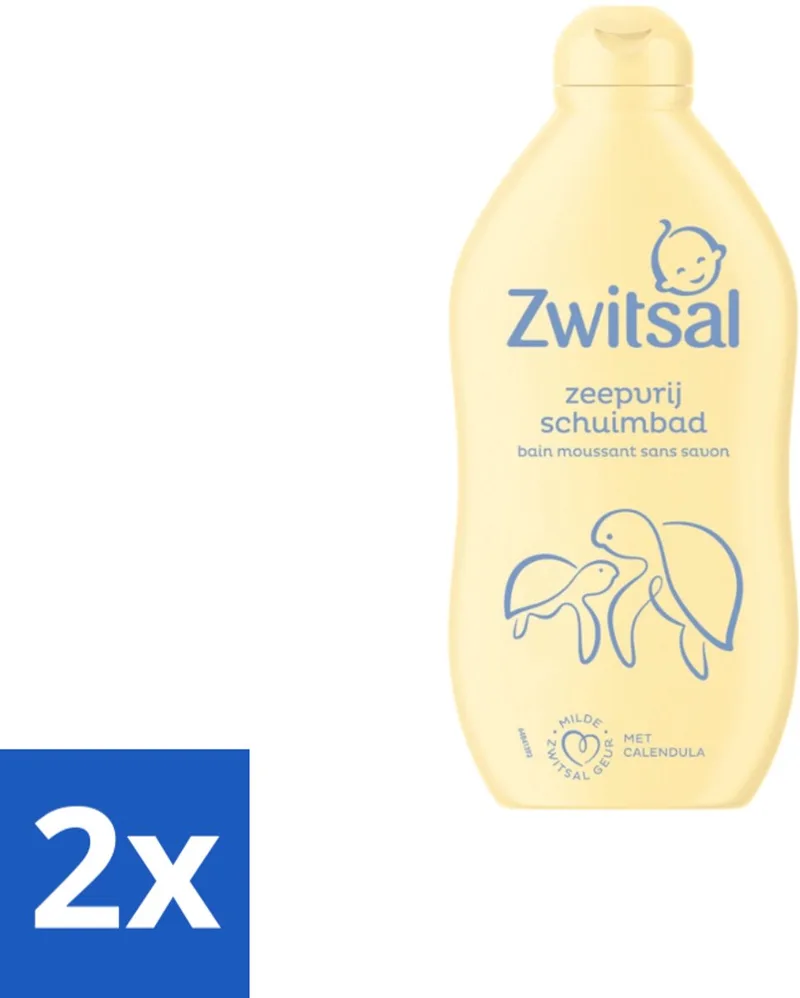 2 x Zwitsal – Schuimbad – Zeepvrij – 400 ml - Babybad - Zwitsal Schuimbad - Zeepvrij Schuimbad - Babyhuid Verzorging - Calendula Bad by Zwitsal – product photo