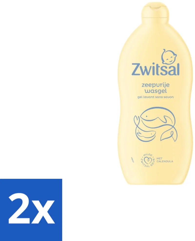 2 x Zwitsal Wasgel 700 ml - Baby Wasgel - Zeepvrije Wasgel - Babyhuid Verzorging - Calendula Wasgel - Anti-prik Wasgel by Zwitsal – product photo