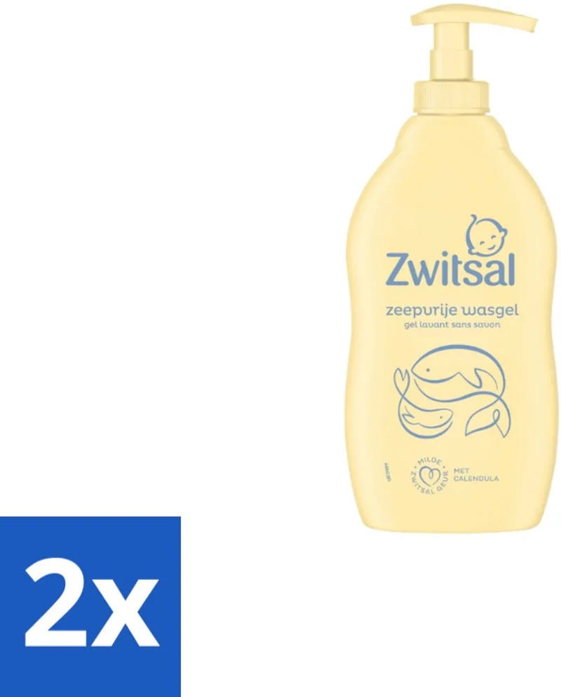 2 x Zwitsal Zeepvrije Wasgel 400 ml - Babywasgel - Zeepvrije Wasgel - Babyhuid Verzorging - Milde Wasgel - Glycerine Wasgel by Zwitsal – product photo