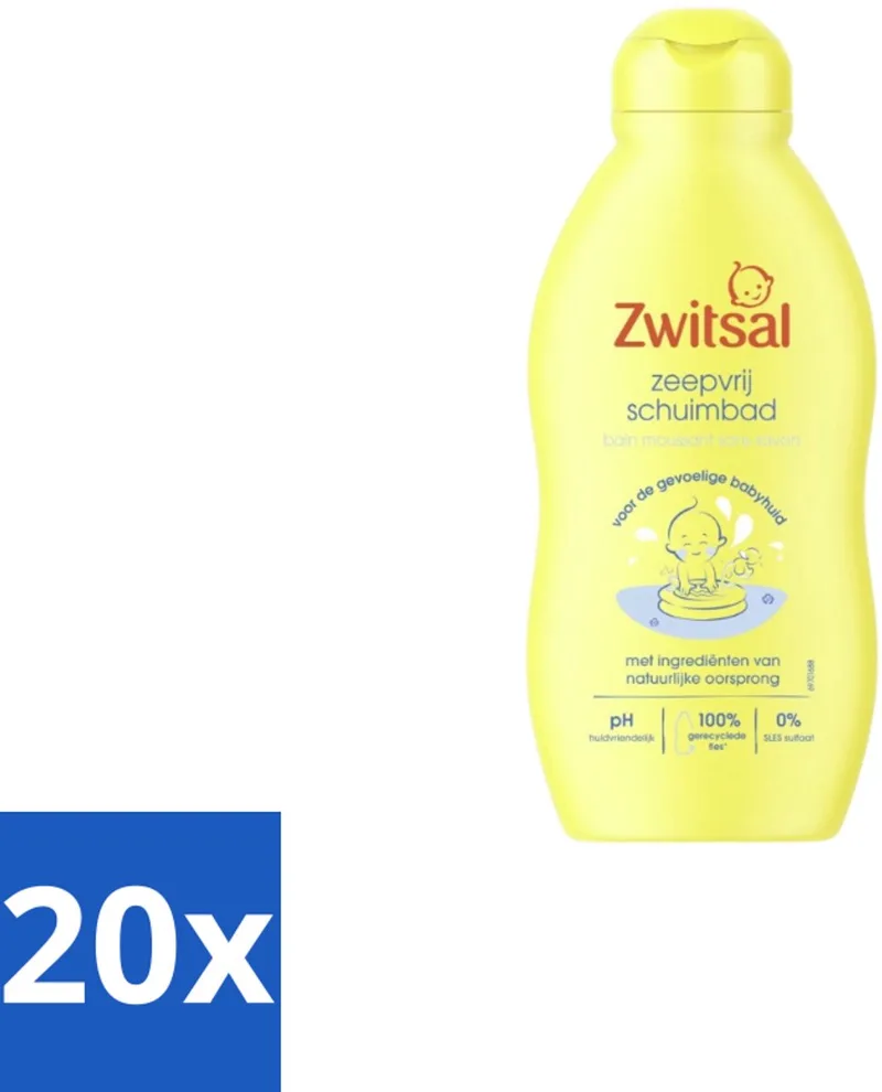 20 x Zwitsal – Schuimbad – Zeepvrij – 200 ml - Baby Bad - Zeepvrij Schuimbad - Babyhuid Verzorging - Babyhuid Bescherming - Schuimbad Baby van Zwitsal – productfoto