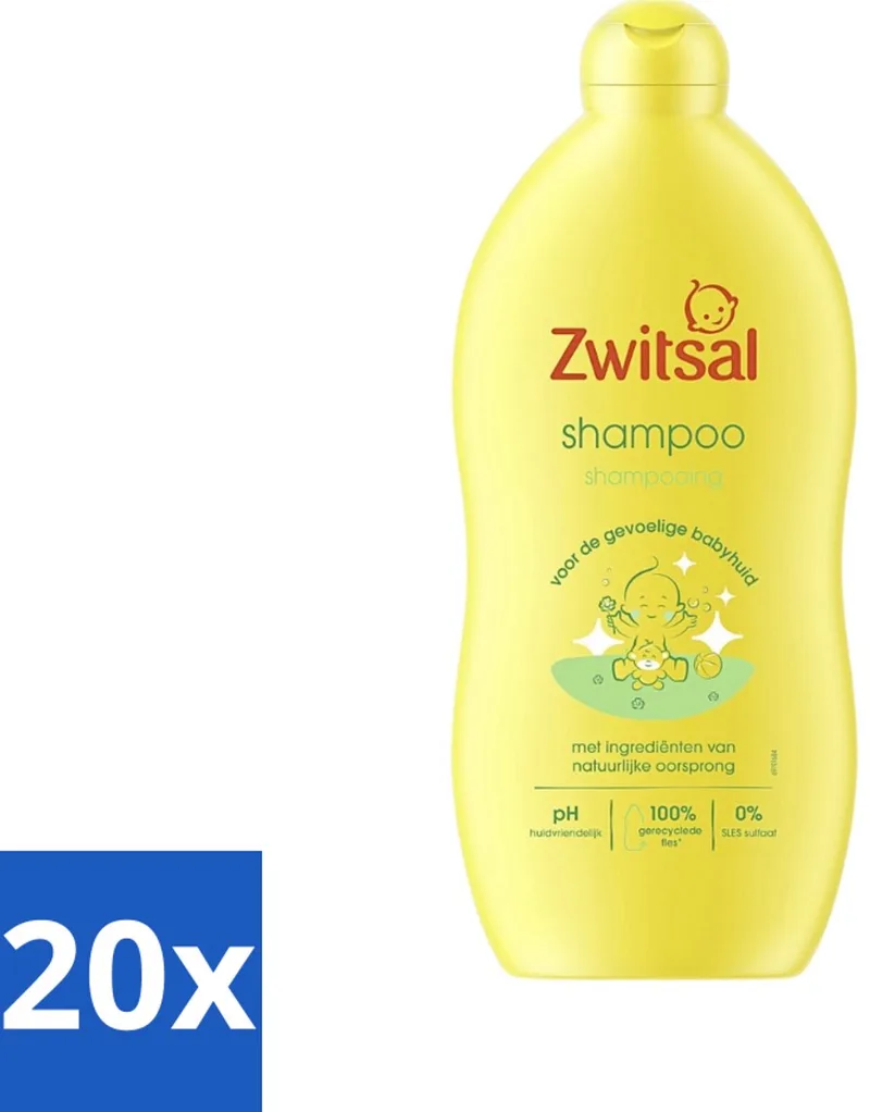 20 x Zwitsal - Shampoo - Mild - Voor Dagelijks Gebruik - 700 ml - Baby Shampoo - Mild Shampoo - Anti-prik Shampoo by Zwitsal – product photo