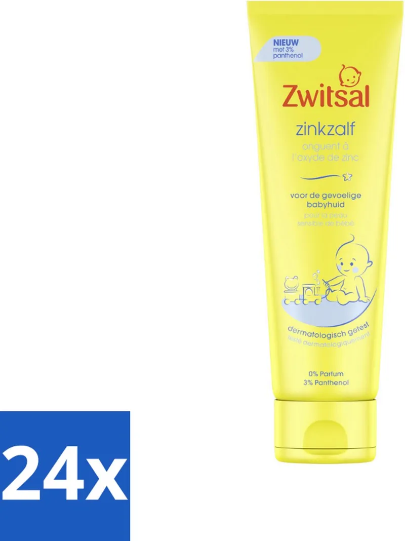 24 x Zwitsal 0% Parfum - Babyverzorging - Zinkzalf - Voor de Gevoelige Babyhuid - 100 ml - Babyhuid - Luieruitslag - Zinkzalf - Babyverzorging - Gevoelige Huid by Zwitsal – product photo