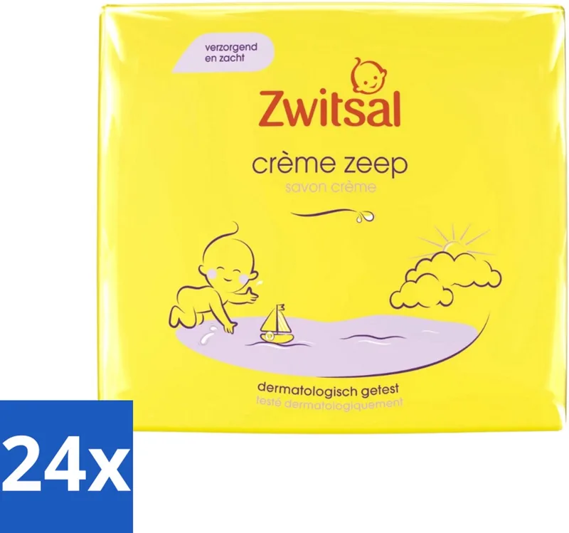24 x Zwitsal - Babyverzorging - Crème Zeep - Milde & Voedende Reiniging - 180 g - Babyzeep - Babyhuid - Milde Reiniging - Voedende Zeep - Zwitsal de Zwitsal – photo produit