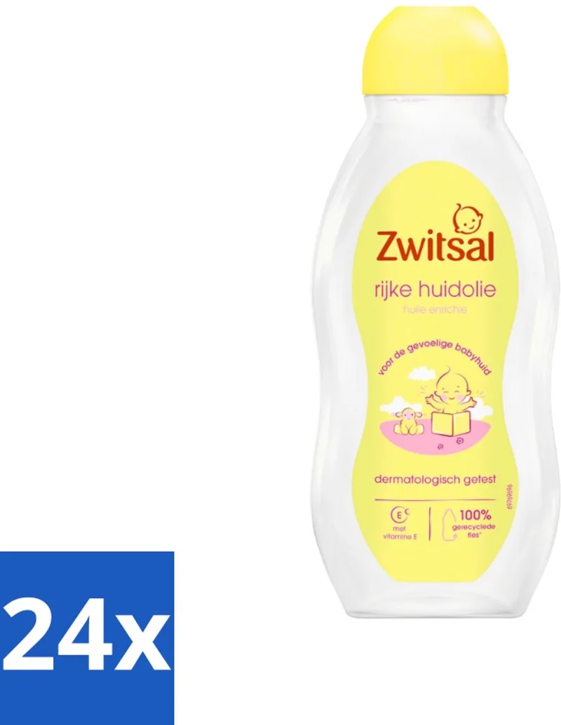 24 x Zwitsal - Babyverzorging - Rijke Huidolie Avocado - Voor de Gevoelige Babyhuid - 200 ml - Babyhuidverzorging - Avocado Olie - Babyolie - Gevoelige Babyhuid - Babymassage by Zwitsal – product photo