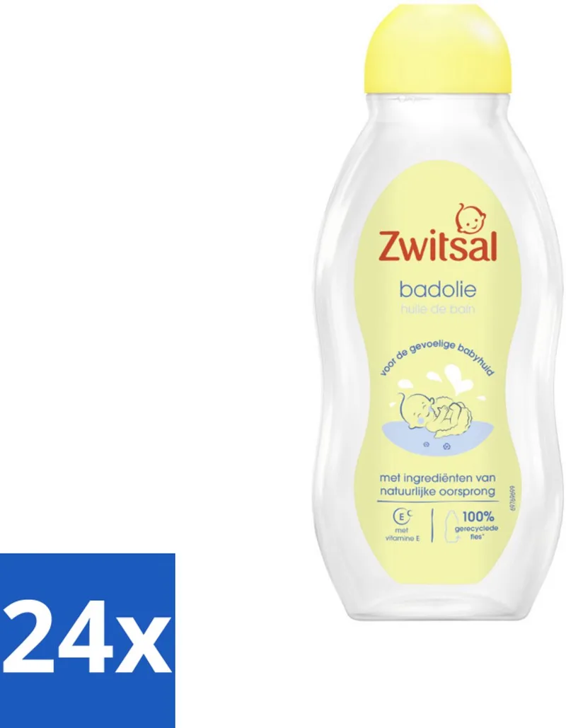 24 x Zwitsal Badolie 200 ml - Badolie Voor Baby - Droge Huid - Babyhuid Verzorging by Zwitsal – product photo