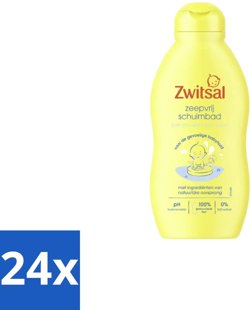 24 x Zwitsal – Schuimbad – Zeepvrij – 200 ml - Babybad - Zeepvrij Schuimbad - Babyhuid Verzorging - Zachte Bad - Huidbescherming van Zwitsal – productfoto