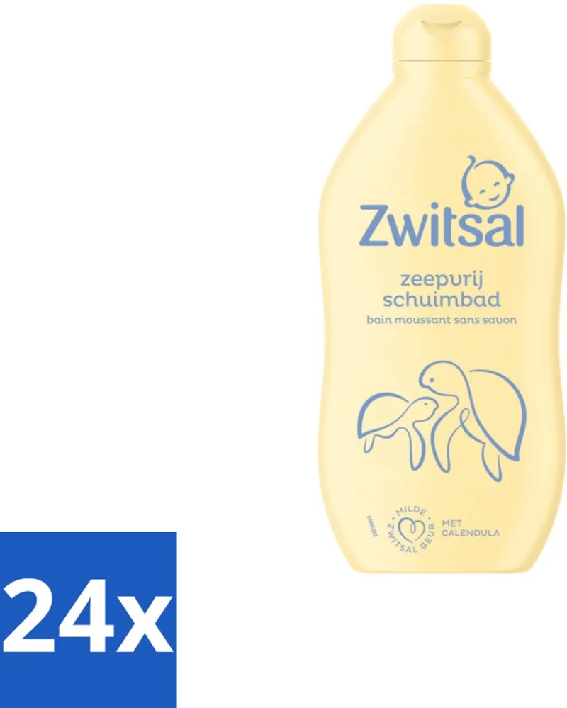24 x Zwitsal – Schuimbad – Zeepvrij – 400 ml - Babybad - Zwitsal Schuimbad - Zeepvrij Schuimbad - Babyhuid Verzorging - Calendula Bad van Zwitsal – productfoto