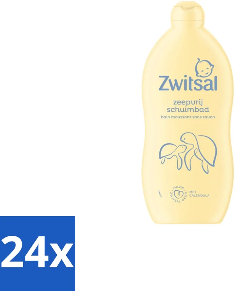 24 x Zwitsal – Schuimbad – Zeepvrij Baby – 700 ml - Babybad - Zeepvrij Schuimbad - Babyhuid Reinigen - Calendula - Anti-prik by Zwitsal – product photo