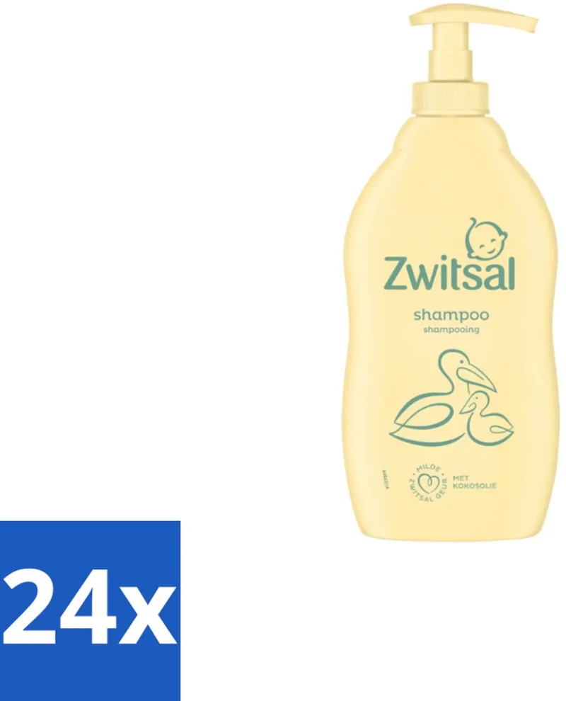 24 x Zwitsal Shampoo 400 ml - Babyshampoo - Zwitsal Babyshampoo - Baby Haar Verzorging - Gevoelige Huid - Anti-prik Shampoo van Zwitsal – productfoto