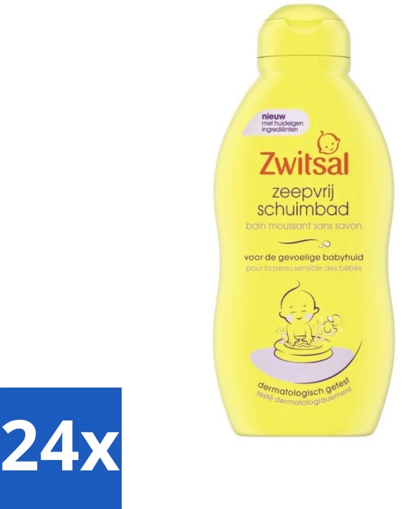 24 x Zwitsal - Zeepvrij Schuimbad - Voor een Zachte Babyhuid - 200 ml - Babybad - Babyzeep - Schuimbad - Gevoelige Huid - SLES-vrij van Zwitsal – productfoto