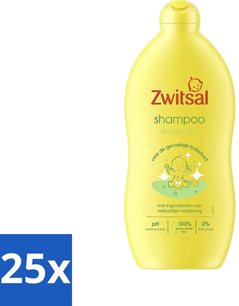 25 x Zwitsal - Shampoo - Mild - Voor Dagelijks Gebruik - 700 ml - Baby Shampoo - Mild Shampoo - Anti-prik Shampoo by Zwitsal – product photo