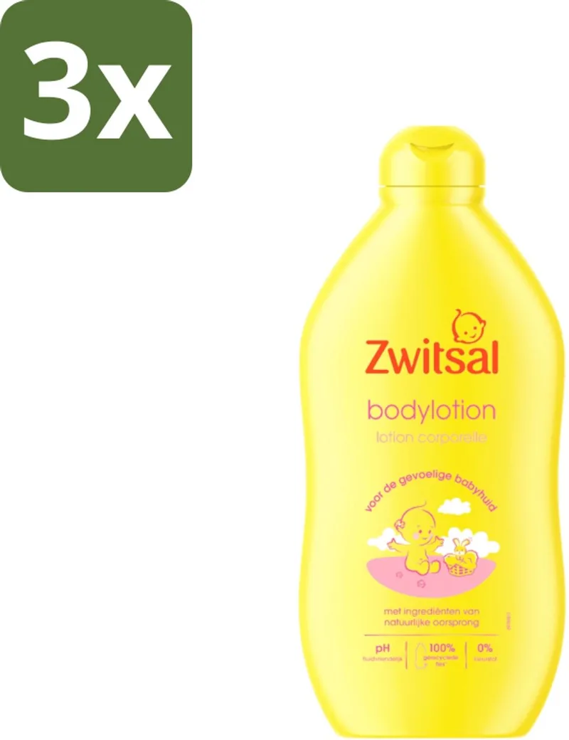 3 x Zwitsal - Babyverzorging - Bodylotion - Extra Verzorgend en Zacht - 400 ml - Babyhuid Verzorging de Zwitsal – photo produit