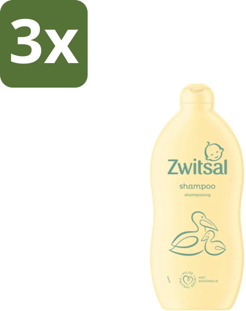 3 x Zwitsal Shampoo 700 ml - Baby Shampoo - Kokosolie Shampoo by Zwitsal – product photo