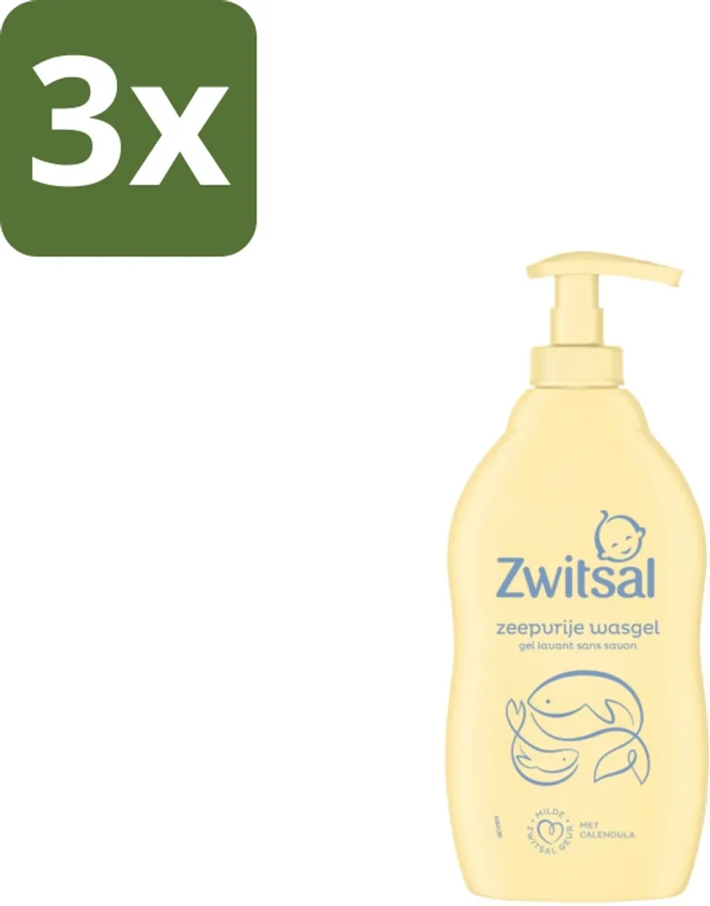 3 x Zwitsal Zeepvrije Wasgel 400 ml - Babyhuid - Zeepvrije Wasgel - Wasgel Baby - Baby Wasgel - Glycerine by Zwitsal – product photo