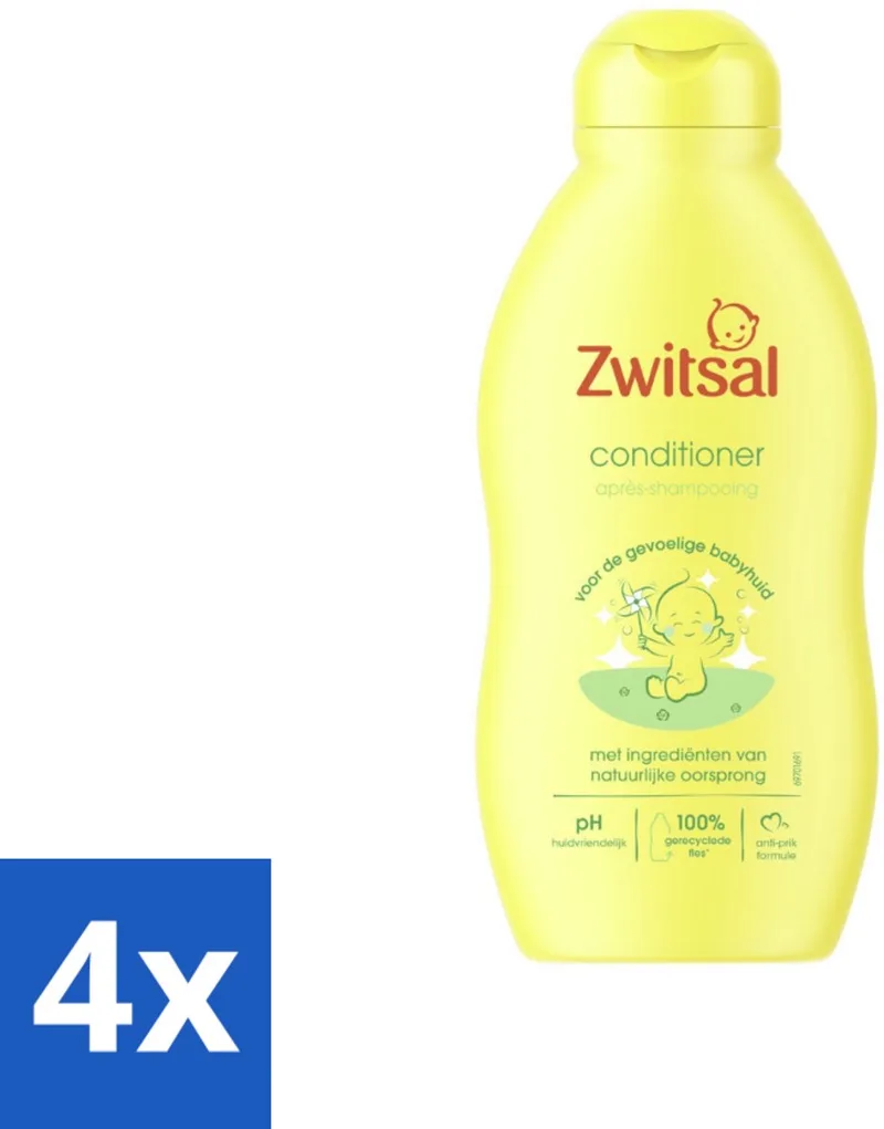 4 x Zwitsal - Baby Conditioner - Zachte Verzorging - 200 ml - Baby Conditioner - Zachte Verzorging - Baby Haar - Baby Shampoo - Kinderhaar by Zwitsal – product photo