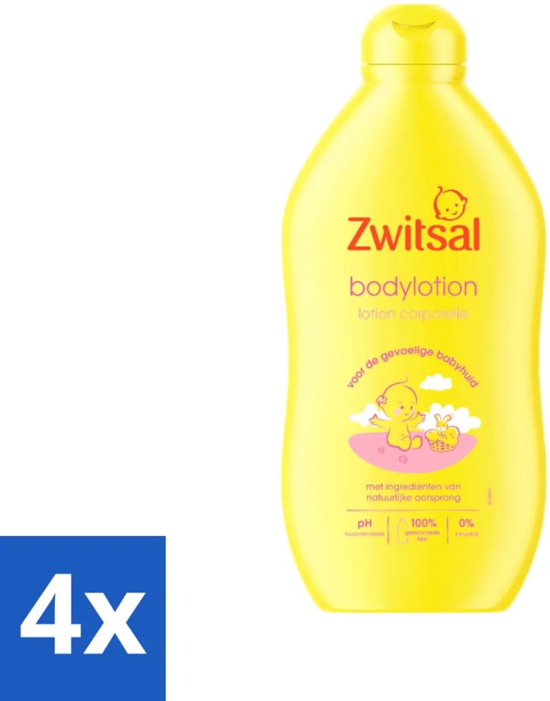 4 x Zwitsal - Babyverzorging - Bodylotion - Extra Verzorgend en Zacht - 400 ml - Babylotion - Babyhuid - Verzorgende Lotion - Hydraterende Lotion by Zwitsal – product photo
