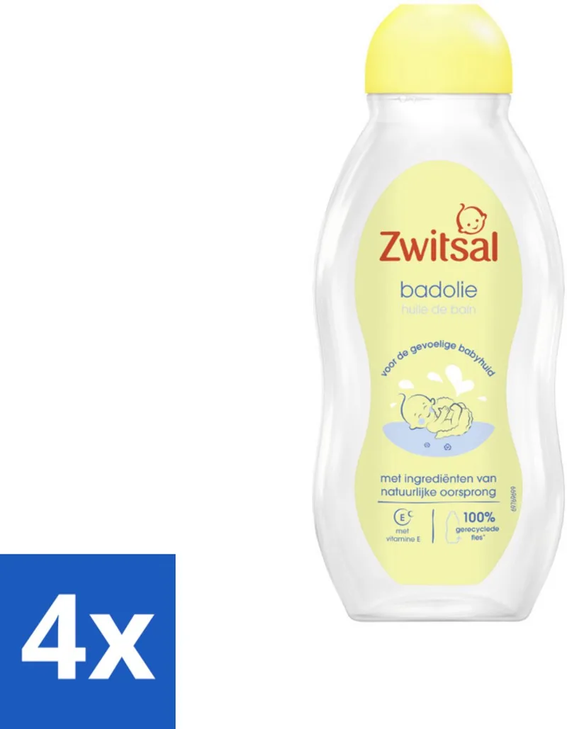 4 x Zwitsal Badolie 200 ml - Badolie Voor Baby - Droge Huid - Babyhuid Verzorging by Zwitsal – product photo
