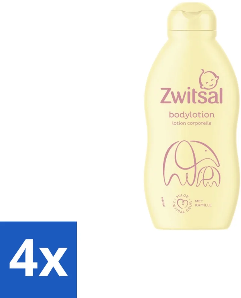 4 x Zwitsal – Bodylotion – Verzorgend – 200 ml - Baby Lichaamsverzorging - Babyhuid by Zwitsal – product photo