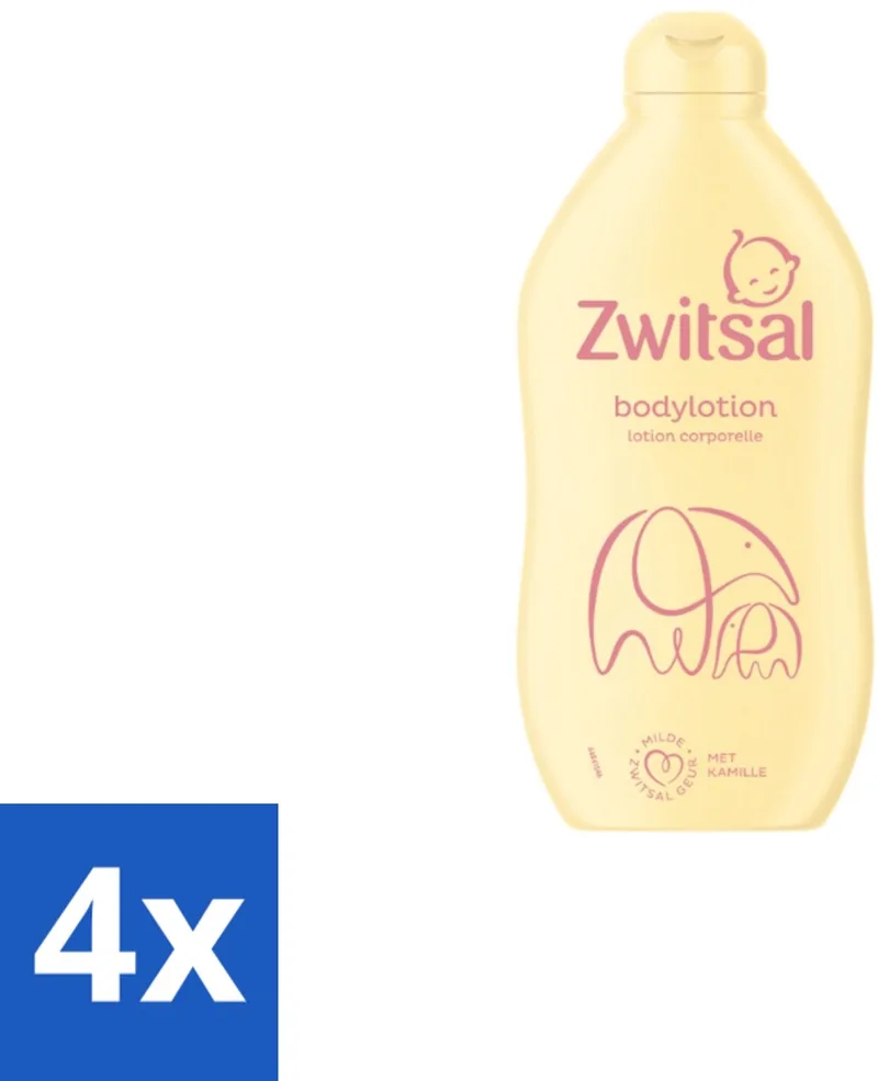 4 x Zwitsal – Bodylotion – Verzorgend – 400 ml - Babyhuid Verzorging - Kinderhuid Verzorging - Gevoelige Huid - Droge Huid - Bodylotion by Zwitsal – product photo