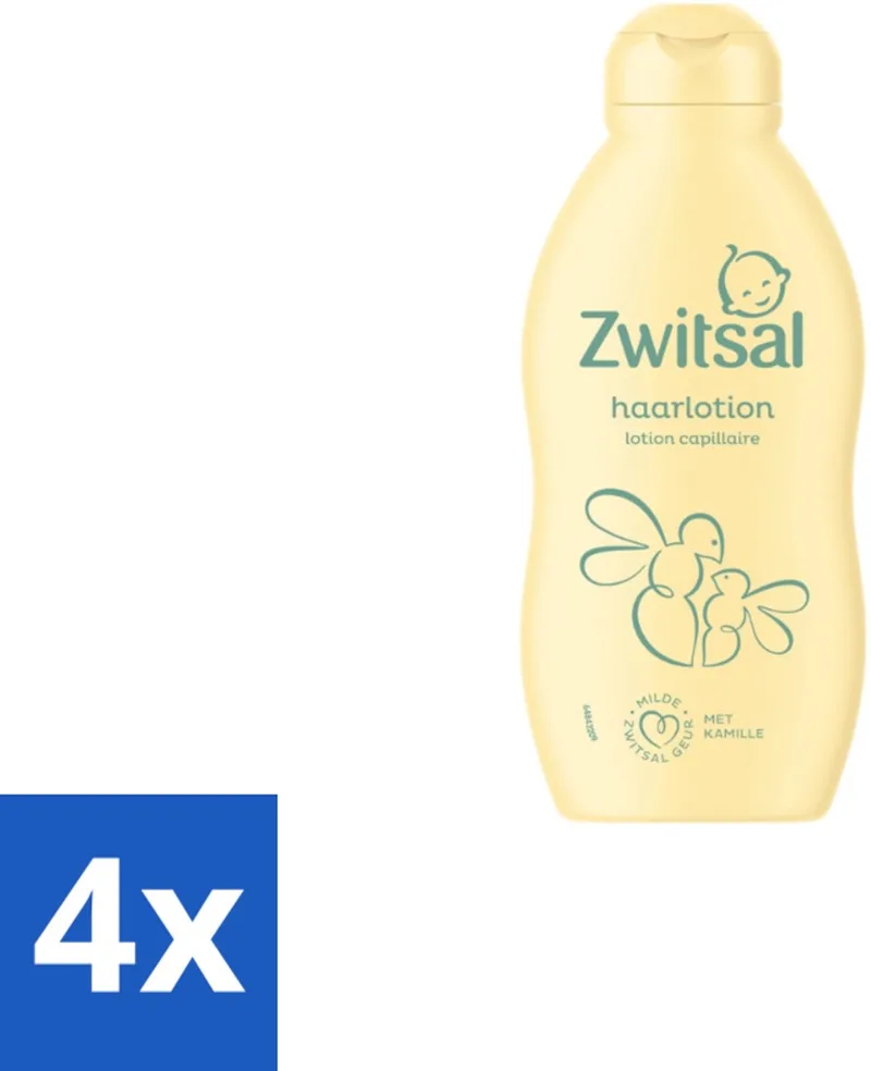 4 x Zwitsal Haarlotion Baby 200 ml - Babyhaar Verzorging - Babyhaar Lotion - Leave-in Haarlotion - Babyhaar Kammen - Babyhaar Bescherming de Zwitsal – photo produit