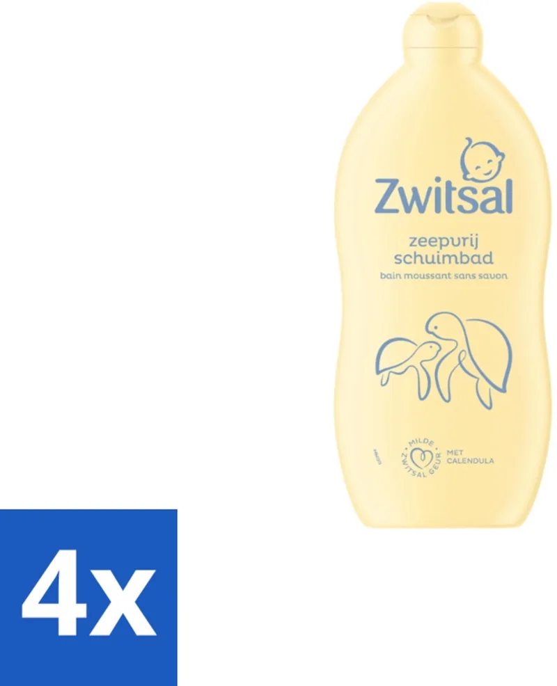 4 x Zwitsal – Schuimbad – Zeepvrij Baby – 700 ml - Babybad - Zeepvrij Schuimbad - Babyhuid Reinigen - Calendula - Anti-prik by Zwitsal – product photo
