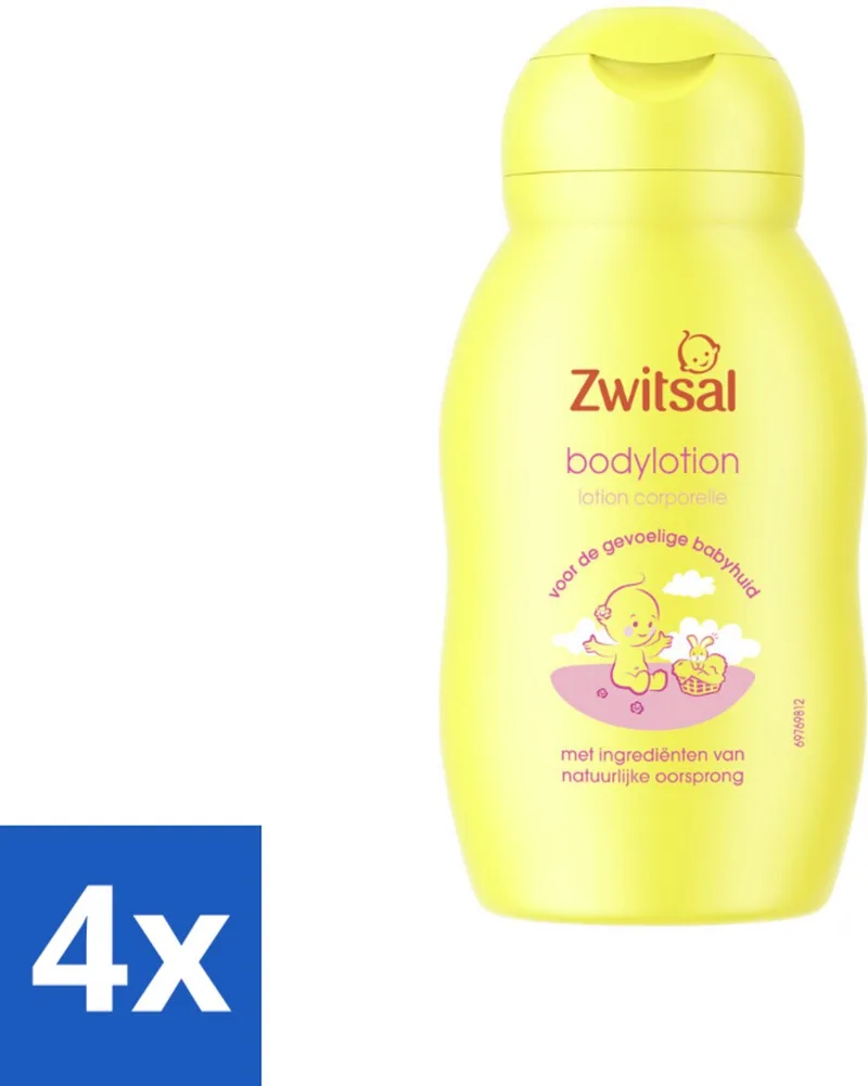 4 x Zwitsal - Verzorgende Bodylotion - Gevoelige Babyhuid - 75 ml - Babylotion - Babyhuid - Hydraterende Lotion - Zachte Lotion - Gevoelige Babyhuid de Zwitsal – photo produit