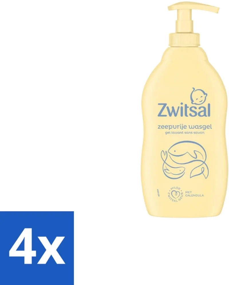 4 x Zwitsal Zeepvrije Wasgel 400 ml - Babywasgel - Zeepvrije Wasgel - Babyhuid Verzorging - Milde Wasgel - Glycerine Wasgel by Zwitsal – product photo