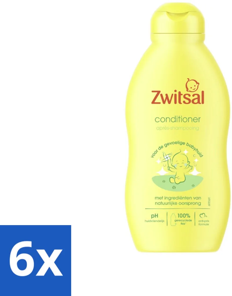 6 x Zwitsal - Baby Conditioner - Zachte Verzorging - 200 ml - Baby Conditioner - Zachte Verzorging - Baby Haar - Baby Shampoo - Kinderhaar van Zwitsal – productfoto