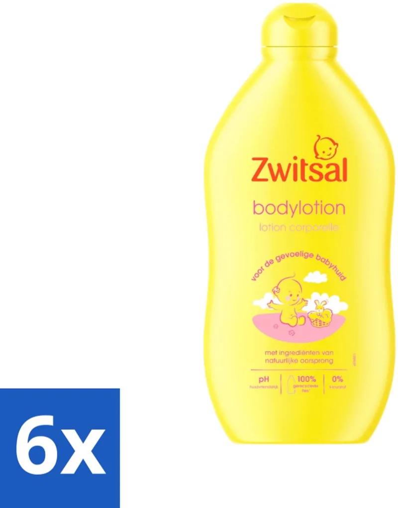 6 x Zwitsal - Babyverzorging - Bodylotion - Extra Verzorgend en Zacht - 400 ml - Babylotion - Babyhuid - Verzorgende Lotion - Hydraterende Lotion van Zwitsal – productfoto