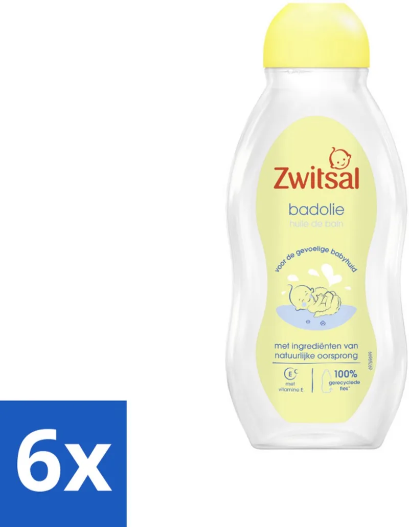 6 x Zwitsal Badolie 200 ml - Badolie Voor Baby - Droge Huid - Babyhuid Verzorging by Zwitsal – product photo