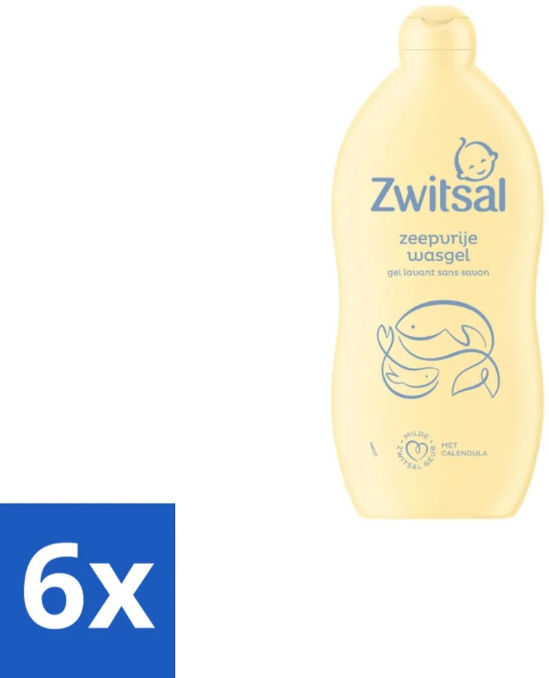 6 x Zwitsal Wasgel 700 ml - Baby Wasgel - Zeepvrije Wasgel - Babyhuid Verzorging - Calendula Wasgel - Anti-prik Wasgel de Zwitsal – photo produit