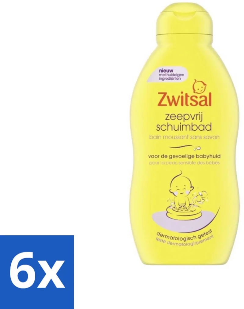 6 x Zwitsal - Zeepvrij Schuimbad - Voor een Zachte Babyhuid - 200 ml - Babybad - Babyzeep - Schuimbad - Gevoelige Huid - SLES-vrij by Zwitsal – product photo