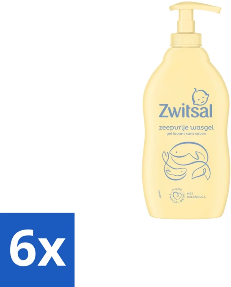 6 x Zwitsal Zeepvrije Wasgel 400 ml - Babywasgel - Zeepvrije Wasgel - Babyhuid Verzorging - Milde Wasgel - Glycerine Wasgel by Zwitsal – product photo