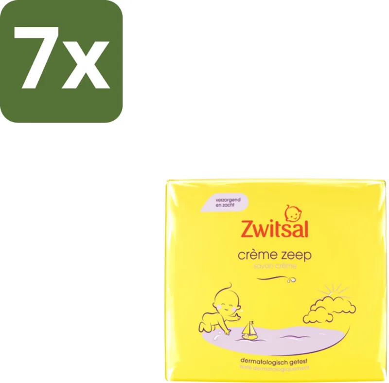 7 x Zwitsal - Babyverzorging - Crème Zeep - Milde & Voedende Reiniging - 180 g - Babyhuid Verzorging - Crème Zeep van Zwitsal – productfoto