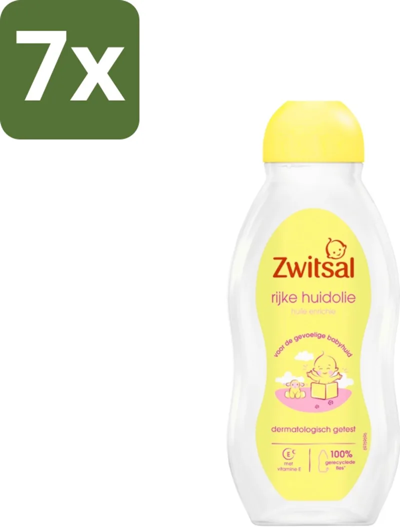 7 x Zwitsal - Babyverzorging - Rijke Huidolie Avocado - Voor de Gevoelige Babyhuid - 200 ml - Babyolie - Gevoelige Huid - Avocadoolie - Babyhuid Verzorging - Babymassage by Zwitsal – product photo