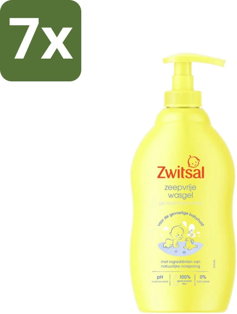 7 x Zwitsal - Babyverzorging - Zeepvrije Wasgel - Voor de Gevoelige Babyhuid - 400 ml - Babywasgel - Zeepvrije Wasgel - Babyhuid Verzorging - Milde Wasgel - Gevoelige Huid by Zwitsal – product photo