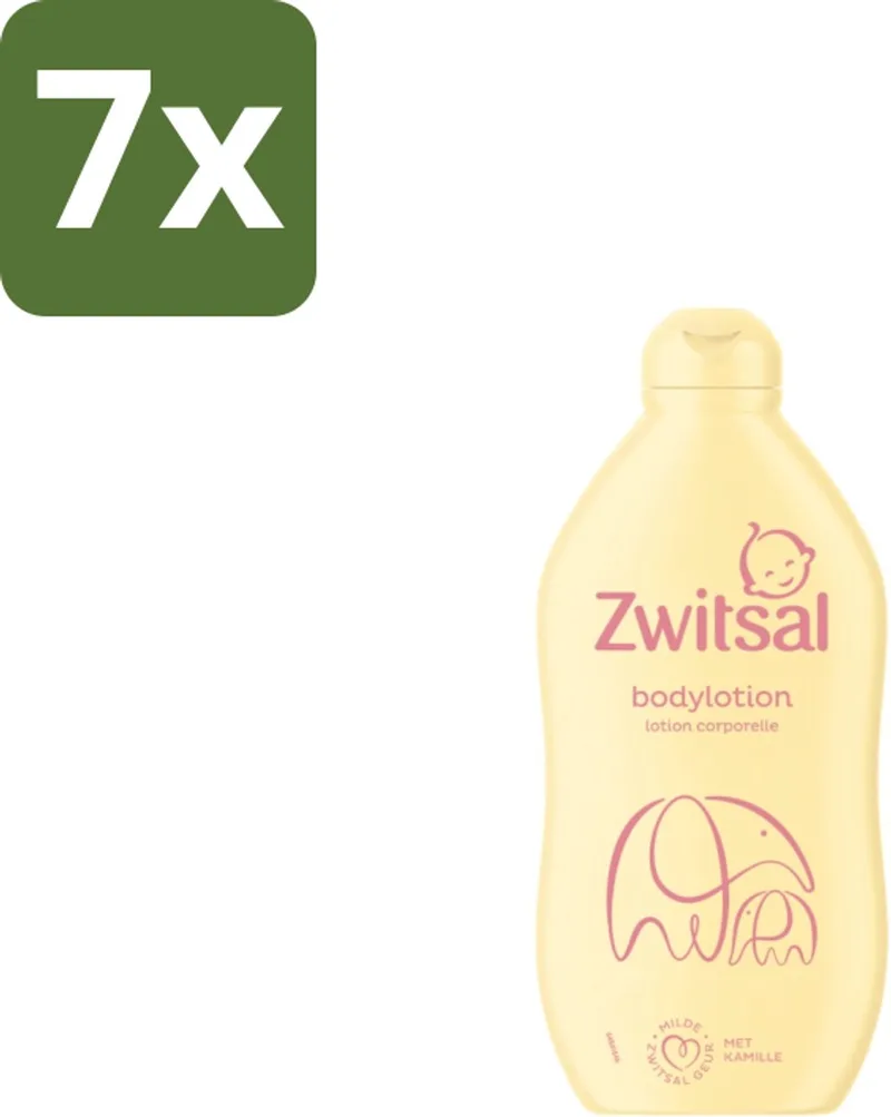 7 x Zwitsal – Bodylotion – Verzorgend – 400 ml - Babyhuid Verzorging - Kinderhuid - Gevoelige Huid - Droge Huid - Hydratatie van Zwitsal – productfoto