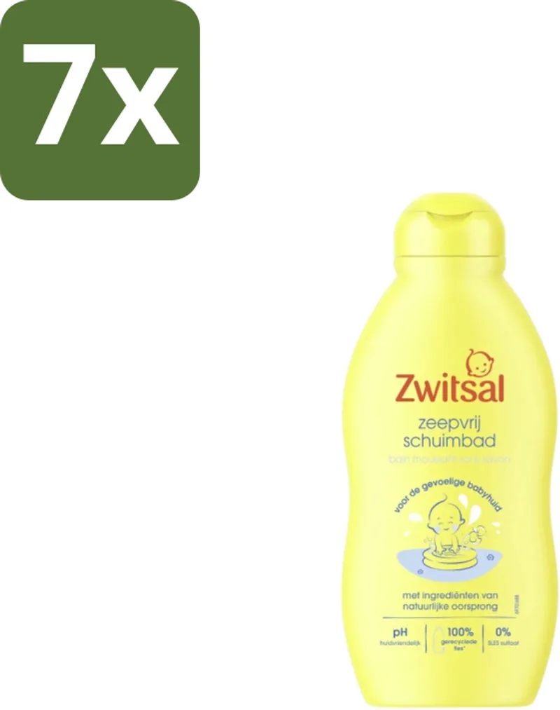 7 x Zwitsal – Schuimbad – Zeepvrij – 200 ml - Baby Bad - Zeepvrij Schuimbad - Babyhuid Verzorging - Babyhuid Bescherming - Schuimbad Baby van Zwitsal – productfoto