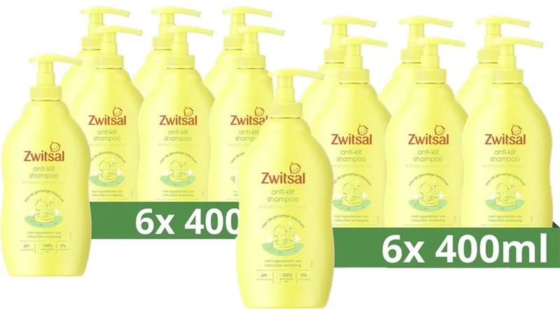 Anti-Klit Shampoo - Baby - met anti-prik formule en ingrediënten van natuurlijke oorsprong - 12 x 400 ml van Zwitsal – productfoto