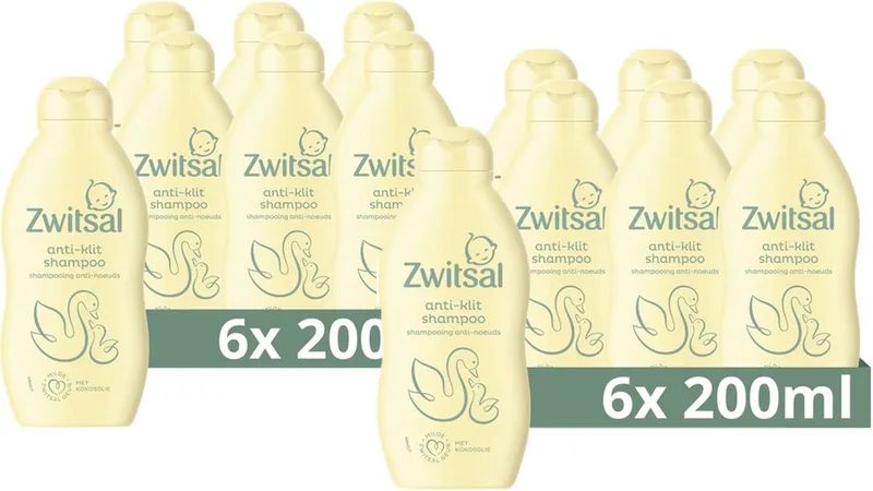 Anti-Klit Shampoo - Baby - prikt niet in de oogjes en helpt het babyhuidje te beschermen - 12 x 200 ml by Zwitsal – product photo