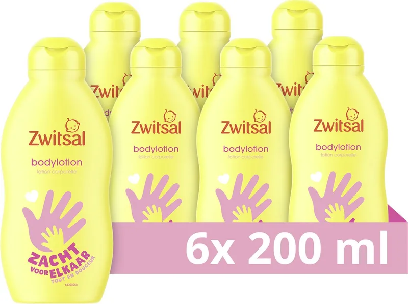 Bodylotion - Baby - met ingrediënten van natuurlijke oorsprong zonder kleurstof - 6 x 200 ml by Zwitsal – product photo