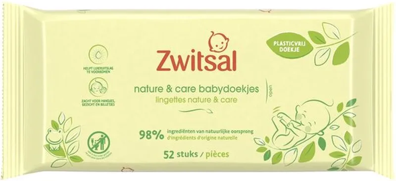 Nature & Care Babydoekjes 52 stuks van Zwitsal – productfoto